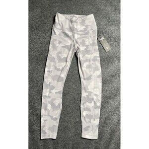 YOGALICIOUS LUX Women Size XS Gray Silver Camouflage Camo Leggings AY73774 NWT